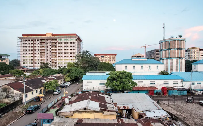 An aerial view of a city in uganda.