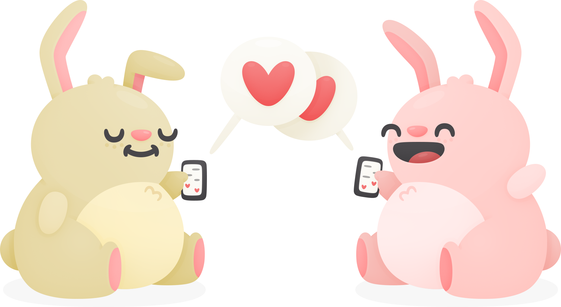 Heart Text Buns Illo