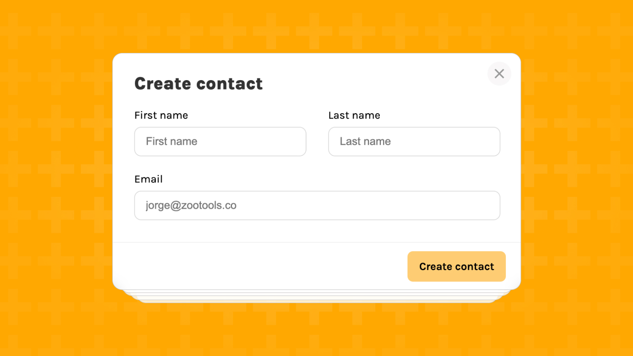 Create contacts on the dashboard!