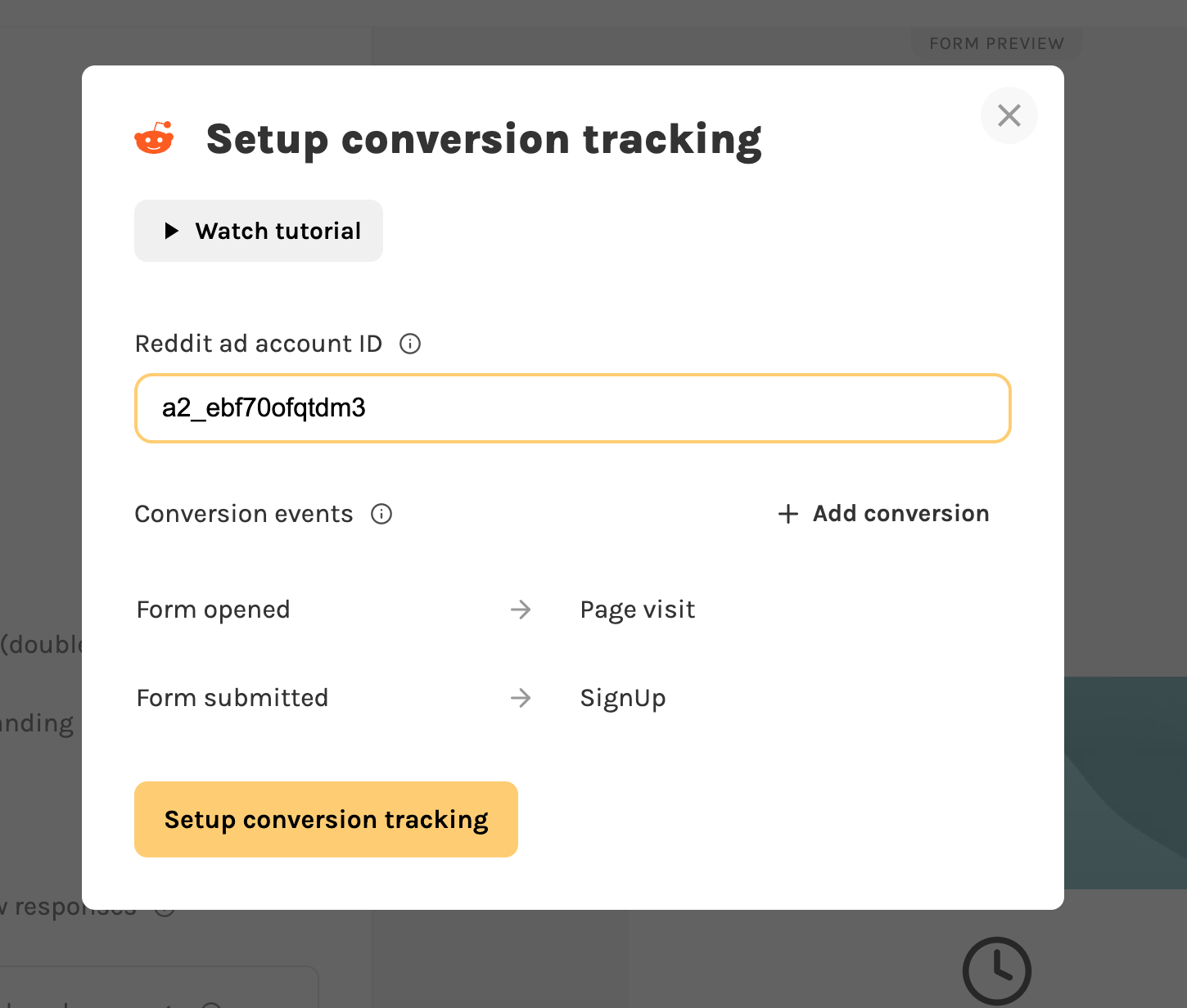 Setup conversion tracking