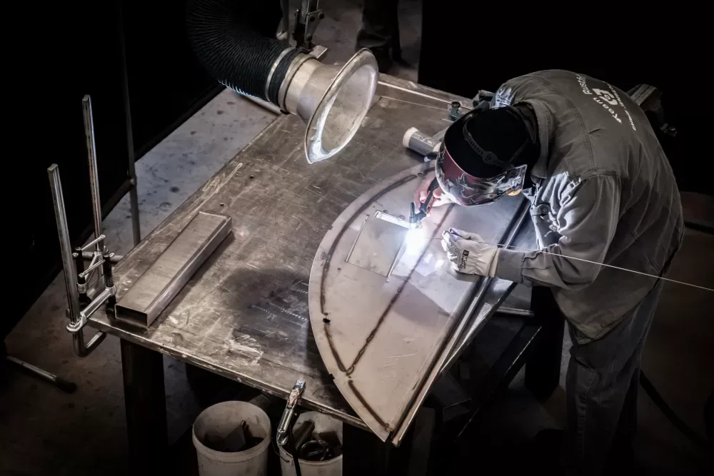 Around 90% of Chris Jensen’s production utilizes the TIG welding process.