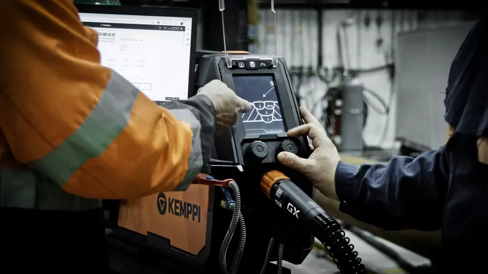 La fonction Digital WPS de WeldEye en action avec X5 FastMig Pulse.