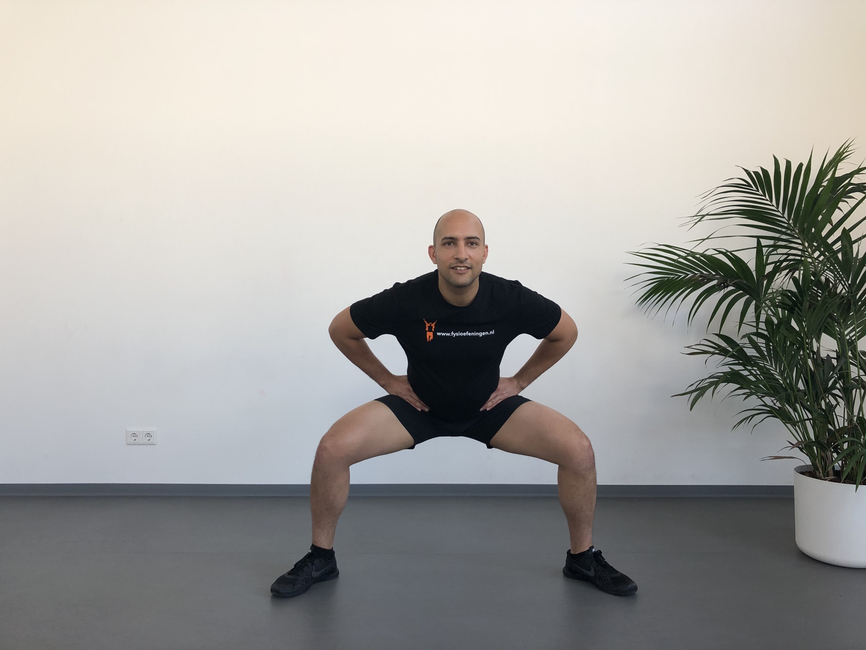 Heup | In stand | Squat met voeten breed | Fysioefening.nl | Breda