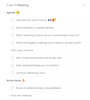 One On One Meeting Agenda Template