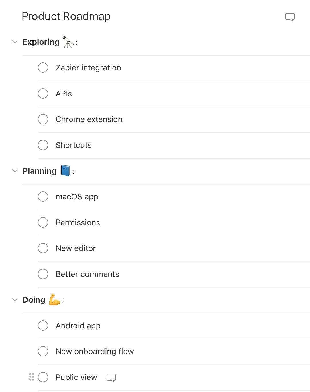 product roadmap templates todoist