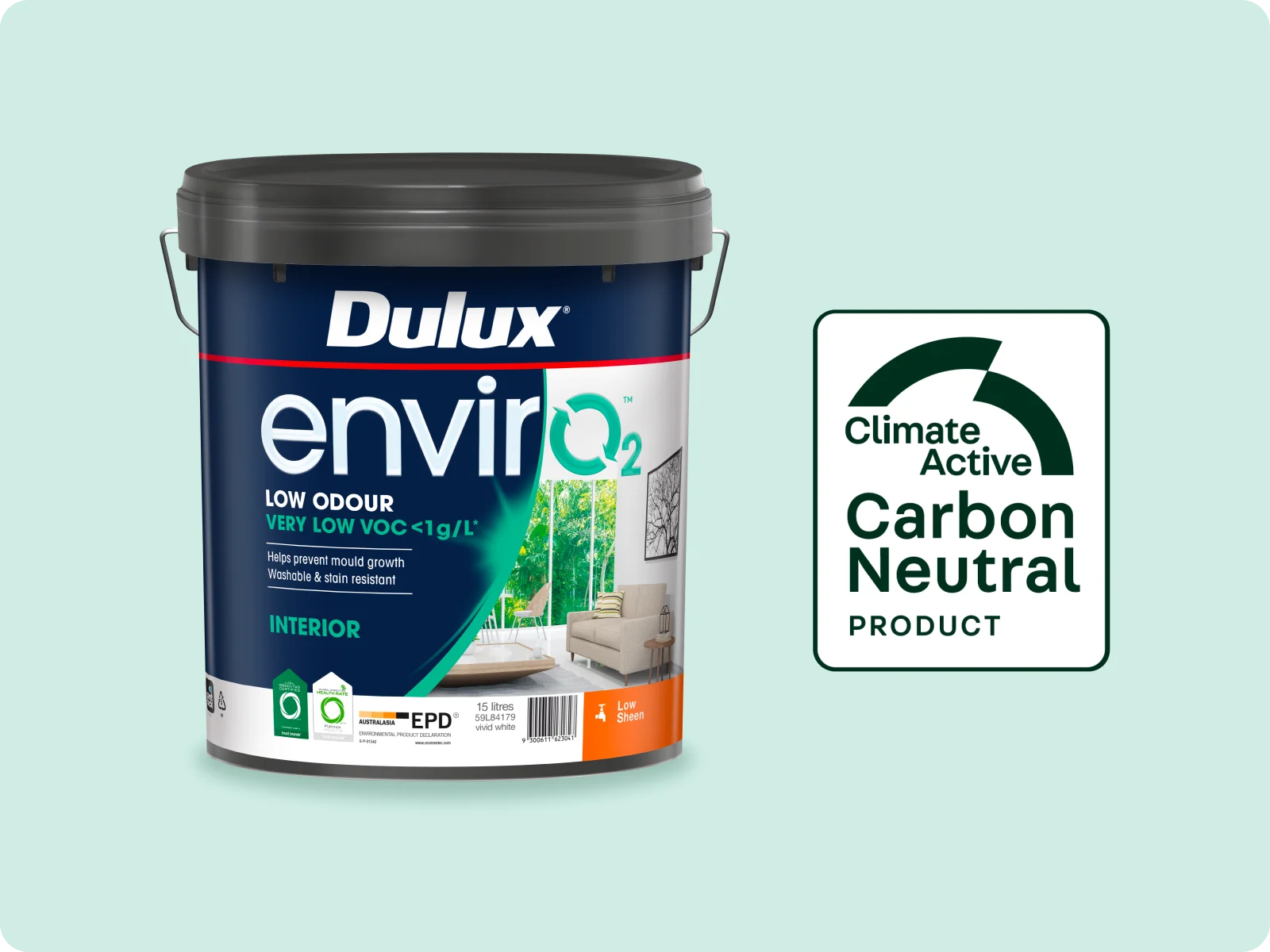 Dulux envirO2 pail of paint