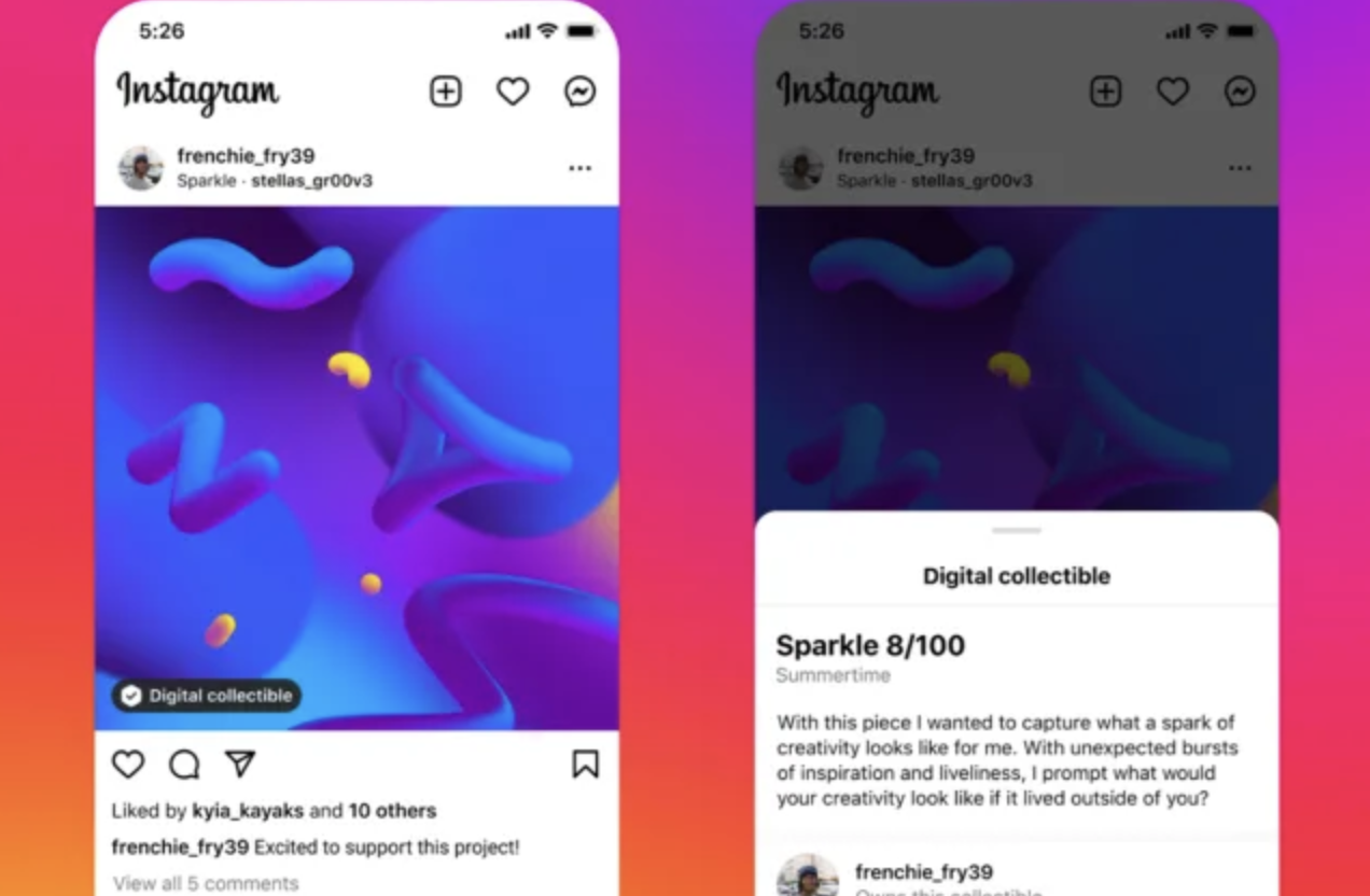 Instagram Embraces NFTs With Digital Collectibles Feature
