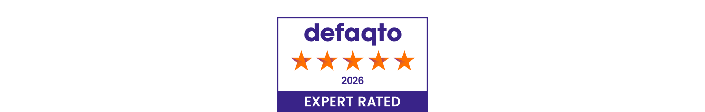 Defaqto 5 stars. 2011-2026. Expert rated.