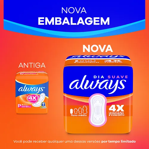Always Dia Ultra Suave sem Abas Fluxo Médio