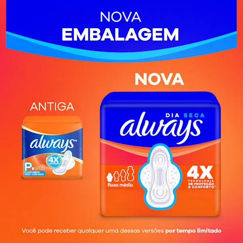 Always Dia Seca com Abas Fluxo Médio