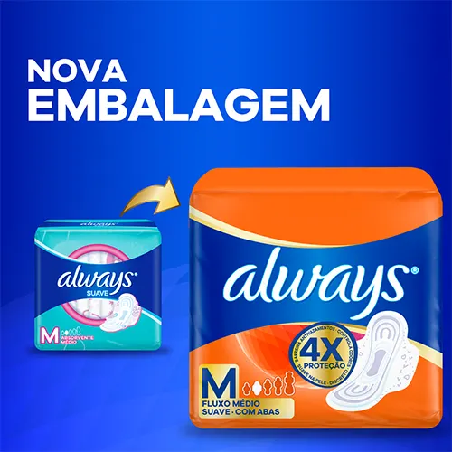 Absorvente Always Maxi Proteção Com Abas Suave