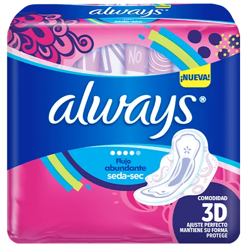 Always Toallas Seda-Sec Para Flujo Abundante Con Alas