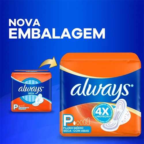 Absorvente Always Super Proteção Com Abas Seca