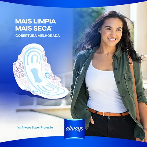 Absorvente Always Maxi Proteção Com Abas Seca