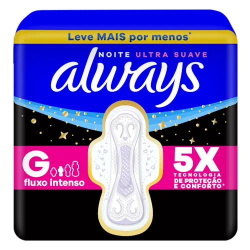 Always Noite Ultra Suave Absorvente com Abas Fluxo Intenso