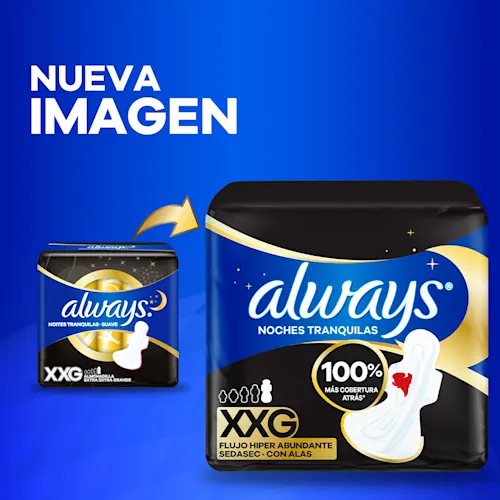 Always Noites Tranquilas Absorvente com Abas Seca Fluxo Hiper Abundante
