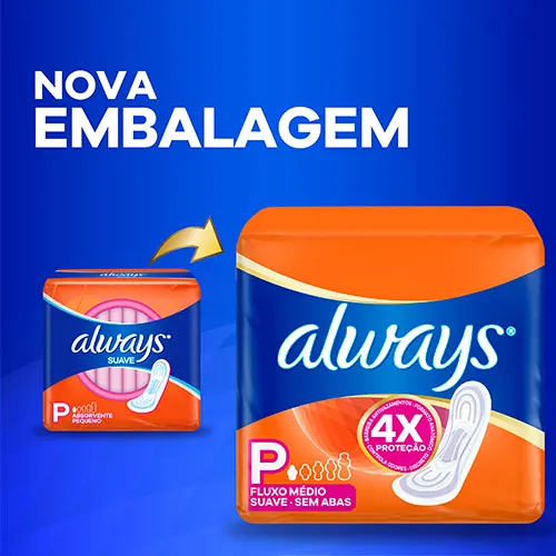 Absorvente Always Super Proteção Sem Abas Suave