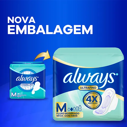 Absorvente Always Dia Ultrafino Com Abas Seca