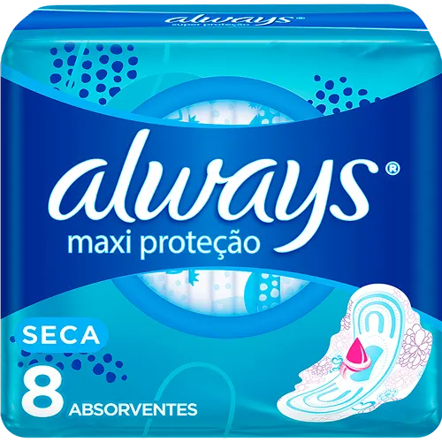 Absorvente Always Maxi Proteção Com Abas Seca 8 ct