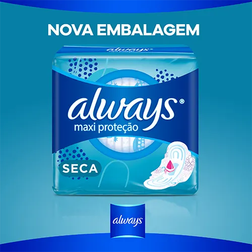 Absorvente Always Maxi Proteção Com Abas Seca