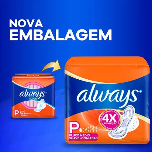 Absorvente Always Super Proteção Com Abas Suave