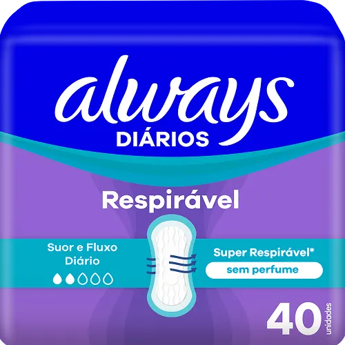 Always Diários Respirável Protetor Diário 40 unidades