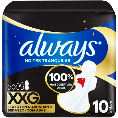 Absorvente Always Noturno Hiperlongo Noites Tranquilas Com Abas Suave