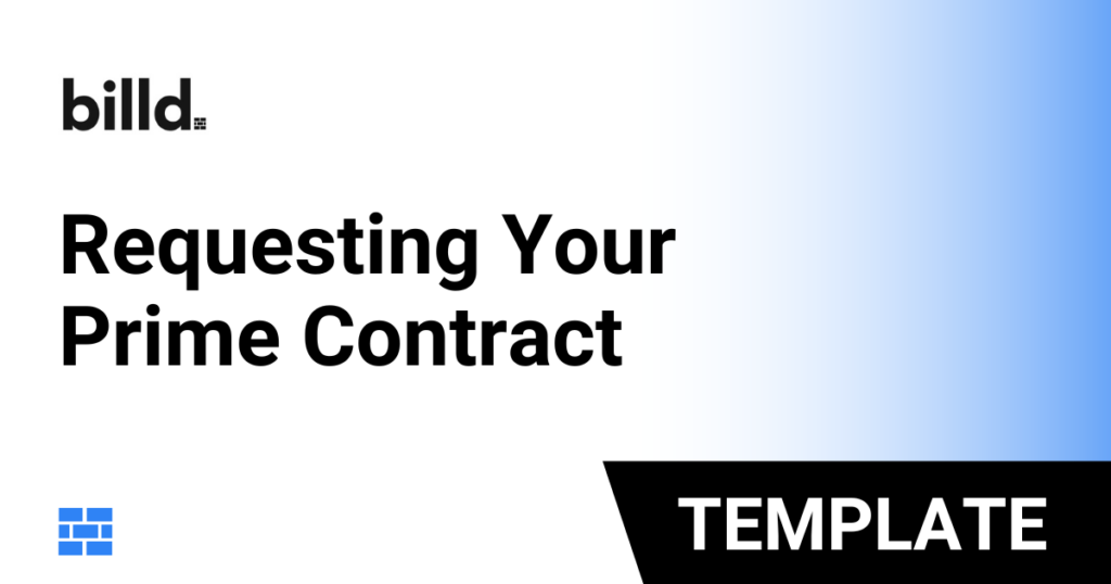 Requesting Your Prime Contract