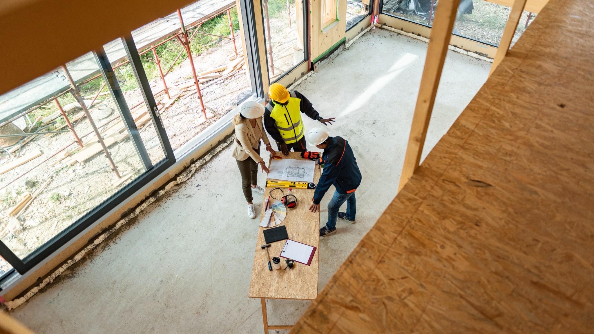 A home being built and designed.