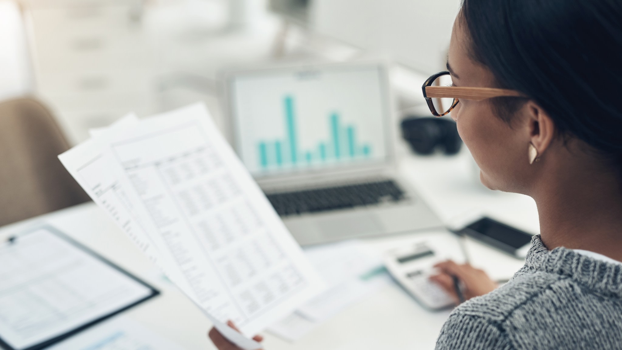 Woman doing payroll.