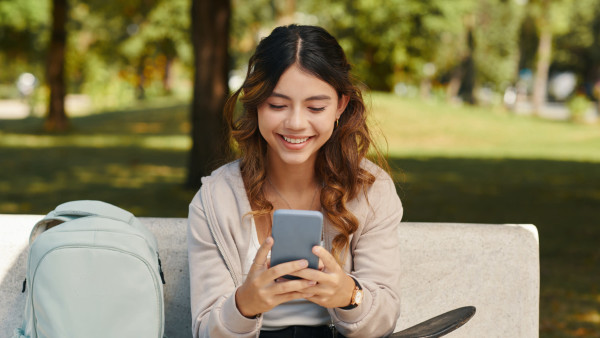 Student on phone