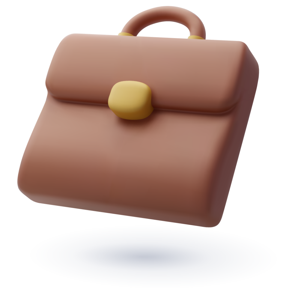 3D illustration of a briefcase