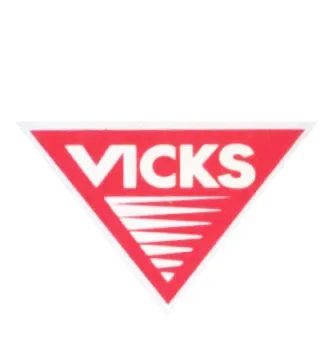 O familiar logotipo triangular Vick recebe 