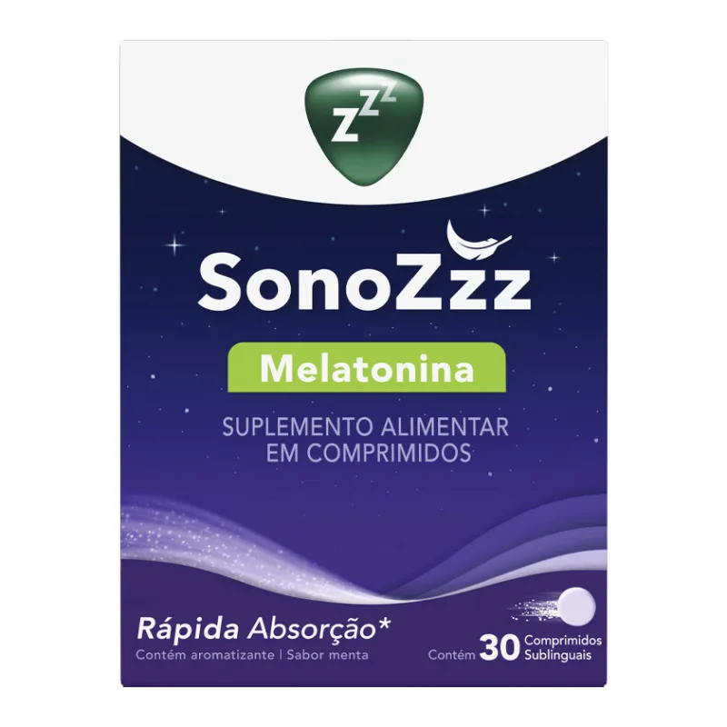  SonoZzz Melatonina, suplementa os níveis de melatonina para regular o seu sono -30 comprimidos