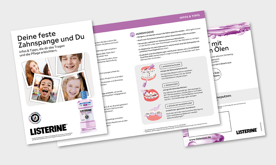 LISTERINE® Merkblatt Zahnspangen