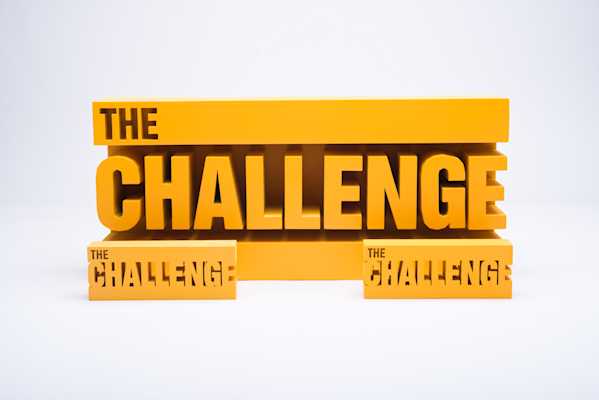 3D printed award with letters front view