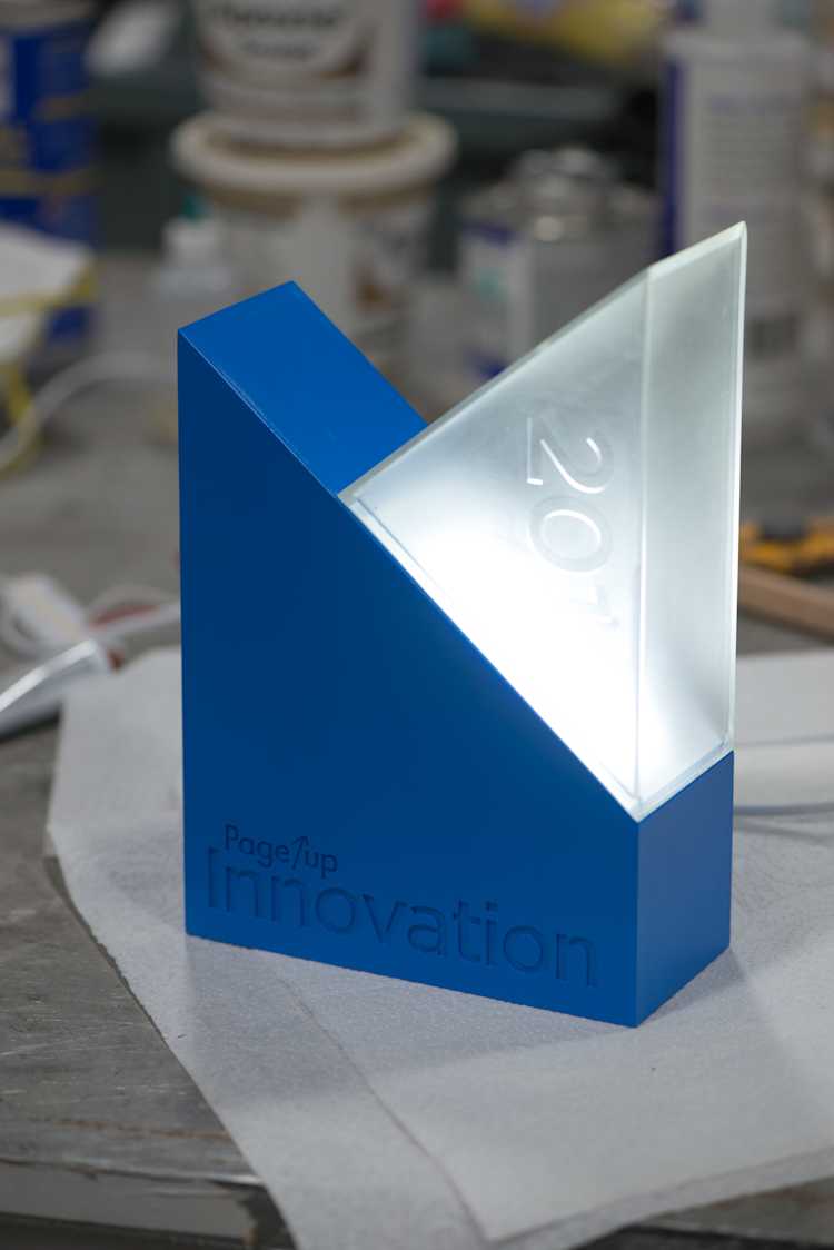 A custom award made with electronics