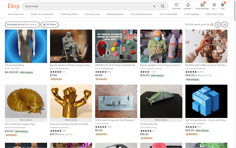 Screenshot of an etsy listing