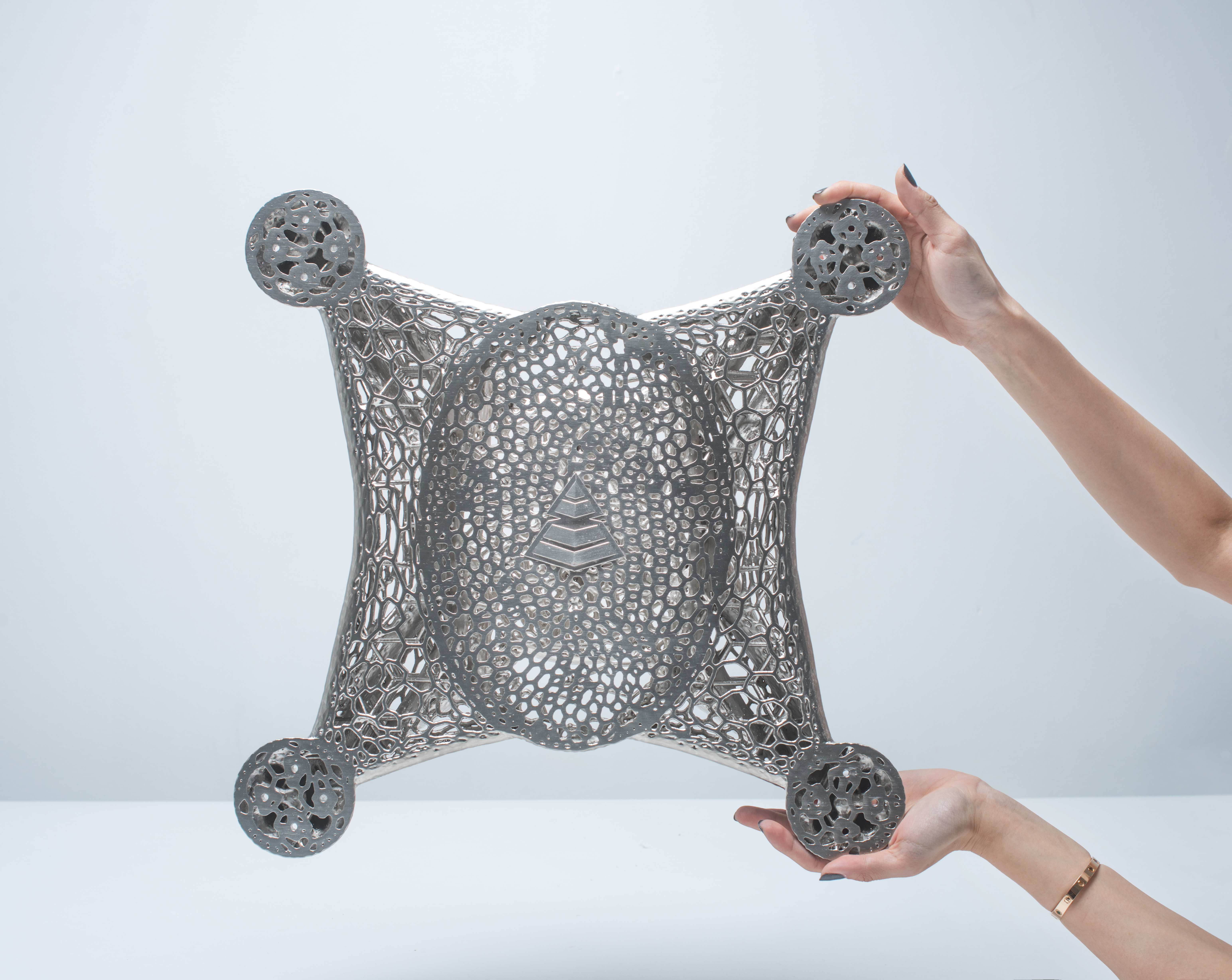 Metal plated drone top view