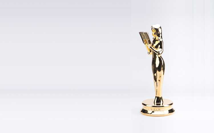 3d printed and gold plated book of the year custom trophy