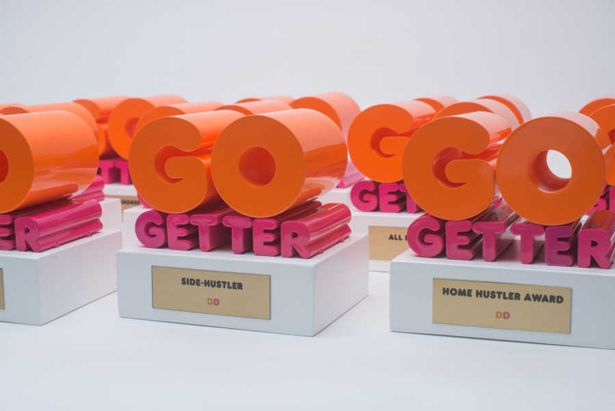 A custom award with the words "Go Getter" on top