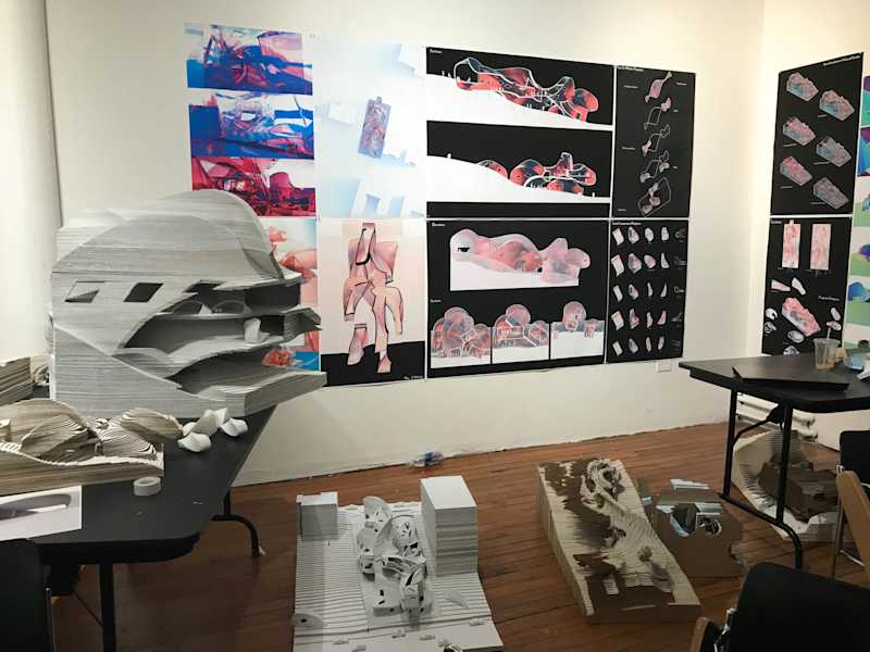 A room full of architectural models