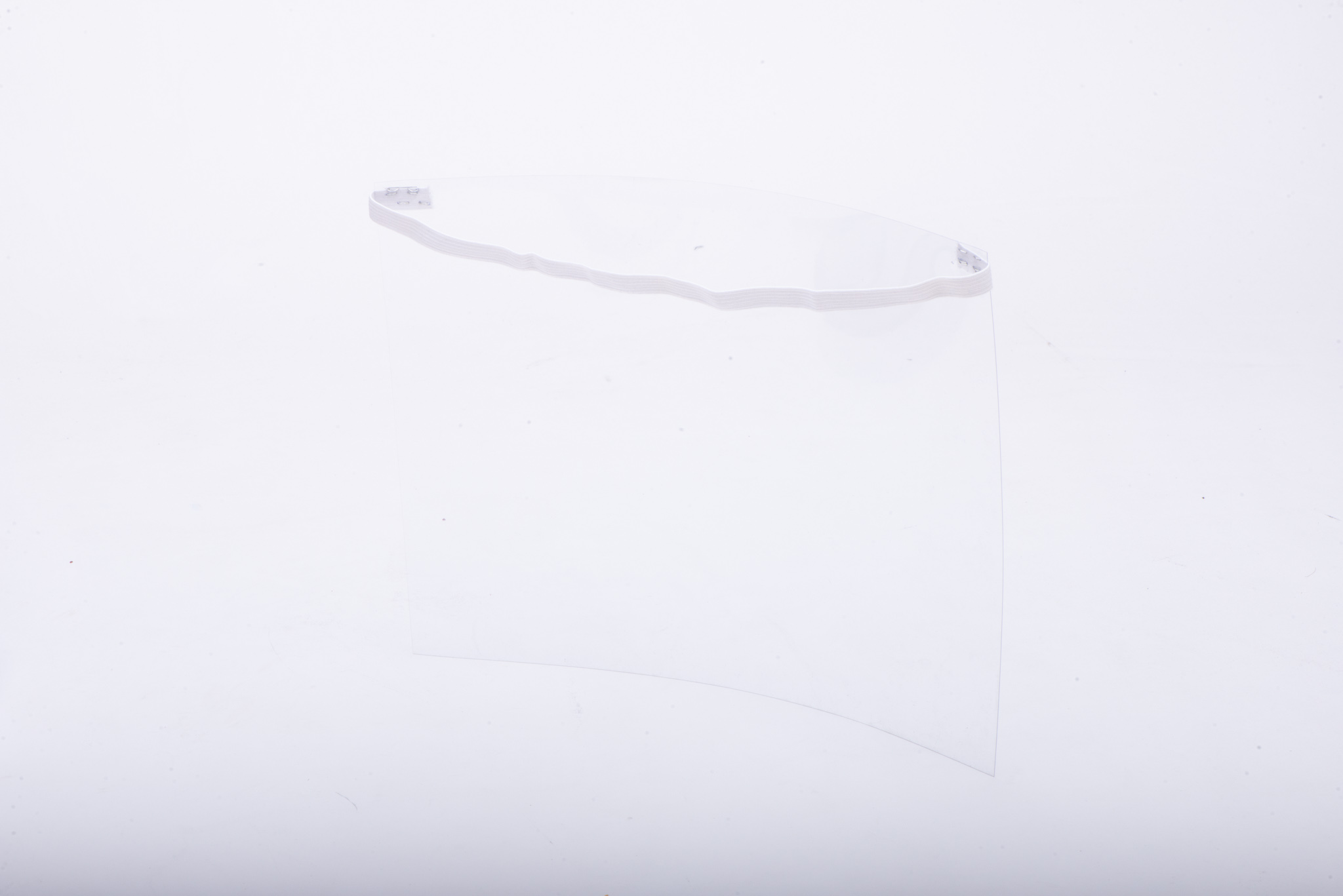 Elastic band stapled on a transparent film