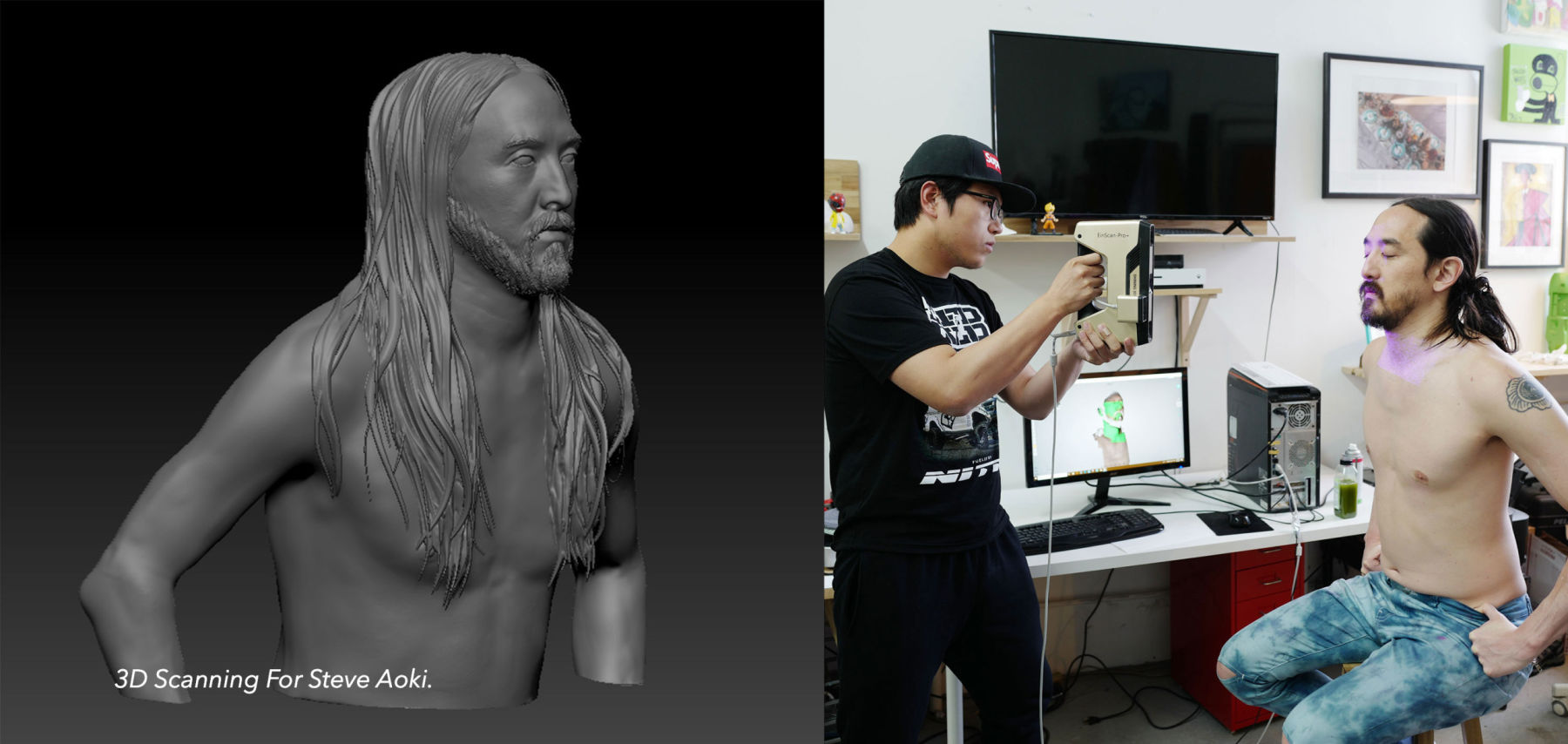3D scanning steve aoki for his music video