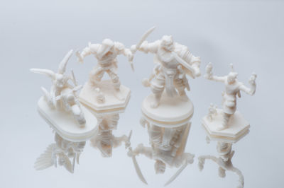 3d printed miniature figurines on standard resin