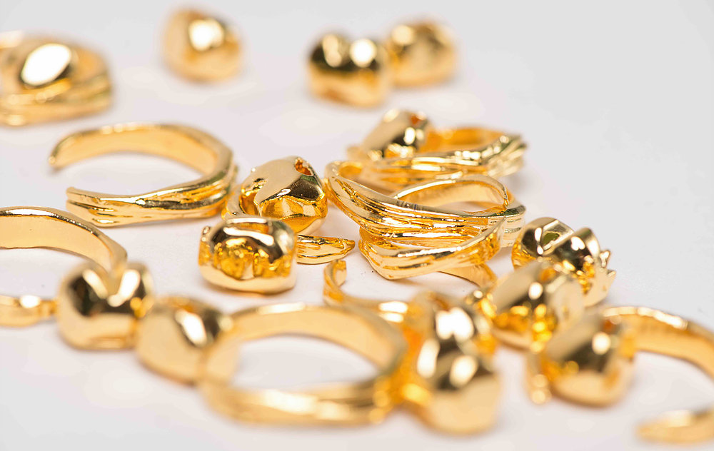 A lot of gold rings