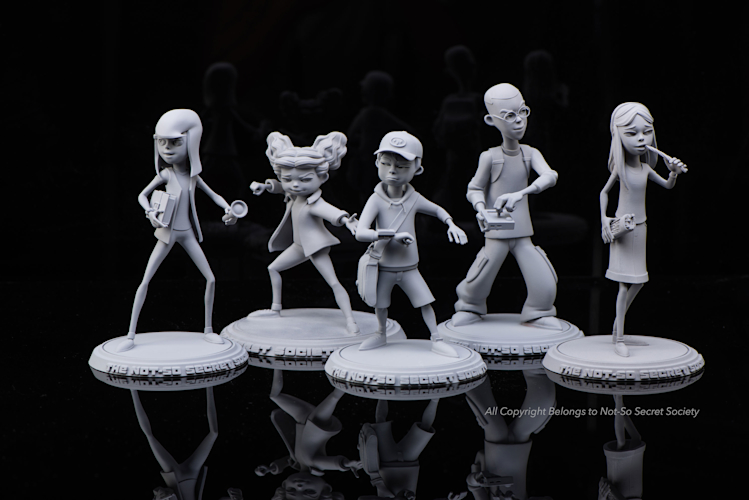 3d printed The not-so secret society characters