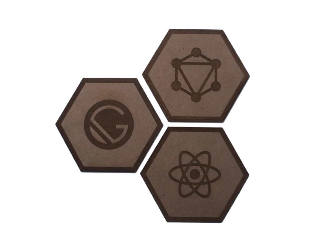 Laser-engraved coasters from PrintAWorld’s project gallery