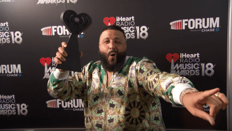 Dj khaled holding the iHeart Radio award