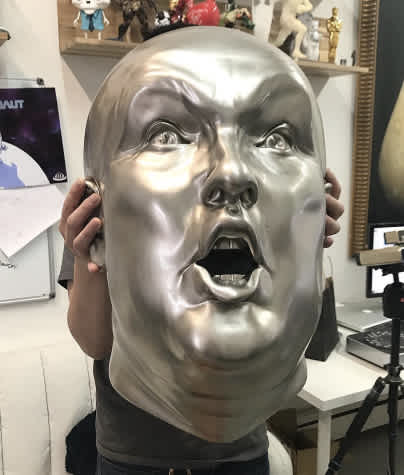 Stainless steel Trump head sculpture
